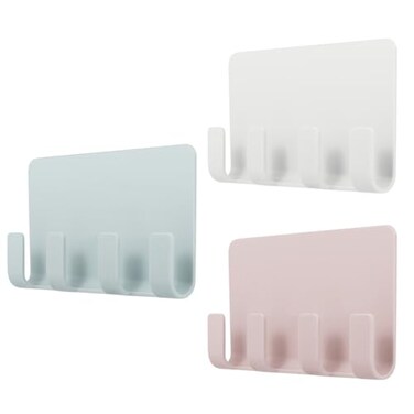 UKCOCO Cell Phone Wall Mount 3 Pack Multi Purpose Plastic Phone Charging Dock Holder Shaving Razor Towel Hook Bracket for Smartphone Tablet eReader Mixed Color
