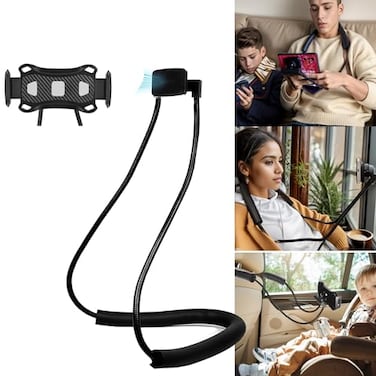 YUNLEJP 2in1 Cell Phone Neck Holder Handfree for Sleeping Magnetic Lazy Neck Phone Mount for Bedroom Reading Watching Movie