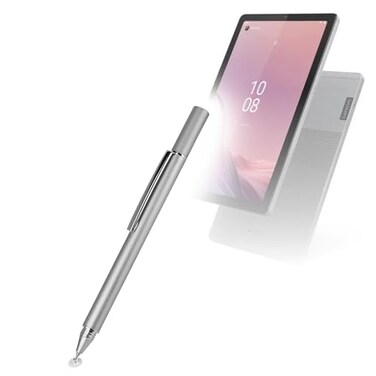 BoxWave Stylus Pen Compatible with Lenovo Tab M9 FineTouch Capacitive Stylus Super Precise Metallic Silver