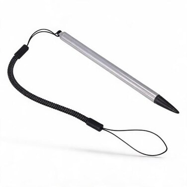 Zopsc Universal High Sensitive Resistive Pen Fine Point Tip Stylus with Spring Cord for Resistive Screen Devices GPS POS PDA ATM Car Navigation Aluminum Black Silver Red 125cm 64g
