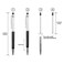 YOUMI 3 pcs 2 in 1 Bling Ballpoint Pens Crystal Diamond Pen Capacitive Touch Screen Stylus with Replacement Refills Black Blue Ink Rubber Tips for iPhone iPad Kindle Touchscreen DevicesBlack