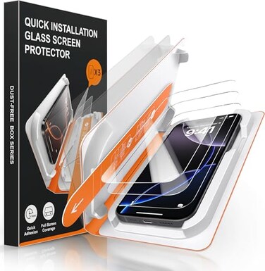 GolbinBox 3 Pack Screen Protector for iPhone 16 Pro 63 Inch MilitaryGrade Shatterproof HD Tempered Glass with Installation Tray 9H Hardness AntiScratch AntiBlue Light BubbleFree Application