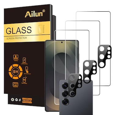 Ailun Glass Screen Protector for Galaxy S25 Ultra 69 Inch 3Pack 3Pack Camera Lens Tempered Glass Fingerprint Unlock 025mm Ultra Clear AntiScratch Case Friendly Not For S25S25 PlusS25 Edge
