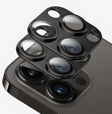 D.SKING DSKING 2 Pack for iPhone 14 Pro MaxiPhone 14 Pro Camera Lens ProtectorGlass Aluminum alloy Sapphire Tempered Glass Camera CoverStrong Adhesion Scratch Resistant Case Friendly Ultra thin Black