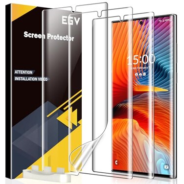 EGV 3 Pack for Samsung Galaxy S22 Ultra Screen Protector Touch Sensitive AntiScratch 3D Curved Upgrade Flexible TPU Screen Protector for Galaxy S22 Ultra Bubble Free