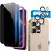 Fotbor for 2Pack iPhone 16 Pro Privacy Screen Protector with 2Pack Camera Lens Protector Anti Spy 9H Tempered Glass with Easy Installation Kit No Bubble