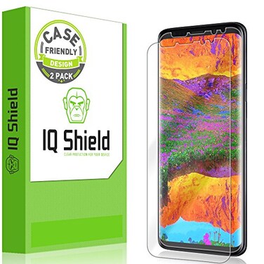 IQShield 2 Pack Screen Protector for Samsung Galaxy S9 Plus S9 Case Friendly Fingerprint ID Compatible AntiScratch AntiBubble Clear TPU Film