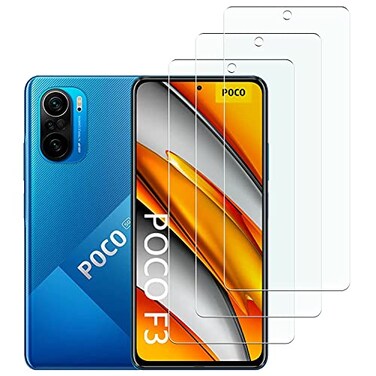 KELOLIN 3 Pack Tempered Glass Screen Protector for Xiaomi Poco F3 Easy to Install AntiScratch AntiFingerprint NoBubble HD Screen Protector Compatible with Xiaomi Poco F3