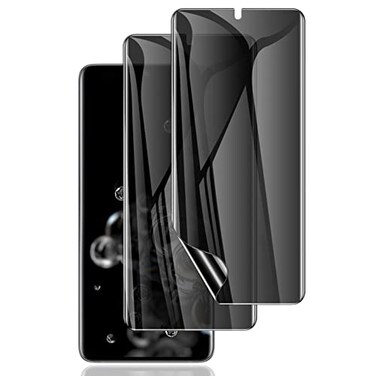 LYWHL 2 Pack for Samsung Galaxy S20 Ultra Privacy Screen Protector Support Fingerprint ID AntiSpy Full Adhesive Flexible Film for Galaxy S20 Ultra 69 Black