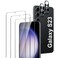 LYWHL for 3 Pack Samsung Galaxy S23 Tempered Glass Screen Protector with 2 Pack Camera Lens Protector Support Fingerprint Unlock Sensitive Touch 9H Shatterproof Bubble Free Case Friendly