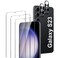 LYWHL for 3 Pack Samsung Galaxy S23 Tempered Glass Screen Protector with 2 Pack Camera Lens Protector Support Fingerprint Unlock Sensitive Touch 9H Shatterproof Bubble Free Case Friendly
