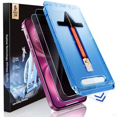 MAGIC JOHN 2 Pack for iPhone 16 Plus 67 inch Privacy Tempered Glass Screen Protector Auto DustElimination Bubble Free Easy Installation