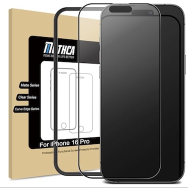 Mothca Matte Glass Full Coverage Screen Protector for iPhone 16 Pro 63inch AntiGlare AntiFingerprint Black Edge Tempered Glass Film with Easy Installation Tool Case Friendly Smooth as Silk