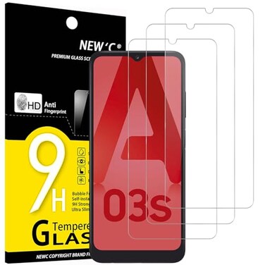 NEW'C NEWC 3 Pack Designed for Samsung Galaxy A03 A03s Screen Protector Tempered Glass Case Friendly Scratch ResistantBubbleFree Ultra Resistant