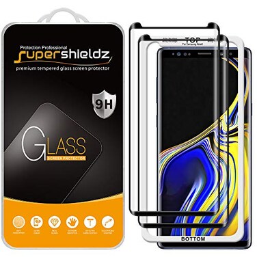 Supershieldz 2 Pack Designed for Samsung Galaxy Note 9 Tempered Glass Screen Protector with Easy Installation Tray Anti Scratch Bubble Free Black