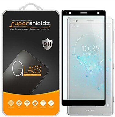 Supershieldz Designed for Sony Xperia XZ2 Compact Tempered Glass Screen Protector Full Screen Coverage 3D Curved Glass Anti Scratch Bubble Free Black