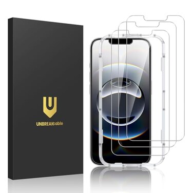 UNBREAKcable 3Pack Screen Protector for iPhone 16e Double Shatterproof Tempered Glass Easy Installation Frame 9H Hardness 9999 HD Clear Case Friendly for iPhone 61 inch