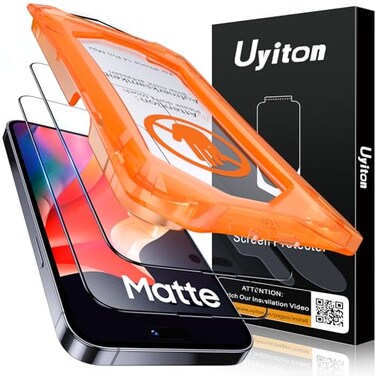 Uyiton for iPhone 14 Pro Max Matte Screen Protector AntiFingerprint Easy to Install AntiReflection Shatterproof Full Coverage Case Friendly AntiGlare 9H Tempered Glass Screen Cover 2 Packs