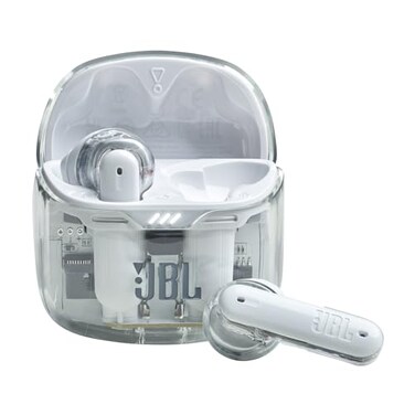 JBL Tune Flex True Wireless with Active Noise Cancelling inEar Earbuds Ghost Edition White Renewed
