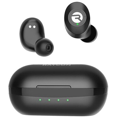 Raycon Everyday Bluetooth Wireless Earbuds with Microphone Active Noise Cancelling Sweat WaterResistant Earphones Ear Buds Wireless Bluetooth Up to 32 Hours Playtime Black