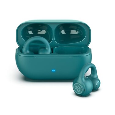 JLab Flex Open Ear Earbuds Clip On Wireless Bluetooth Earbuds Open Ear Headphones Teal