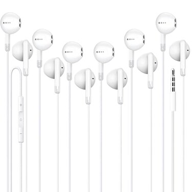 Cianyyee 6 Pack Earbuds Wired Headphones with Heavy Bass StereoVolume ControlEarphones with Microphone Compatible with iPhone Android Computers iPad or Any Device with 35mm Interface