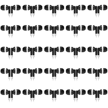 CN-Outlet CNOutlet Wholesale Bulk Earbuds Headphones 50 Pack for iPhone Android MP3 Player Black