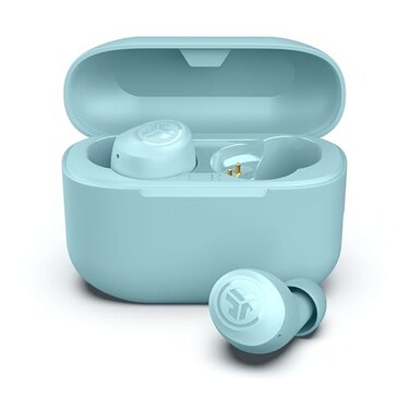 JLab Go Air Pop True Wireless Earbuds Bluetooth Earbuds with Microphone Dual Connect EQ3 Sound Light Blue
