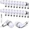 Konohan 100 Pcs Bulk Earbuds with Wire Basic Headphones in Ear for Libraries Laptop No Microphone 35 mm Jack Earbuds Dot Headphones Individually Bagged White