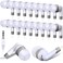 Konohan 100 Pcs Bulk Earbuds with Wire Basic Headphones in Ear for Libraries Laptop No Microphone 35 mm Jack Earbuds Dot Headphones Individually Bagged White