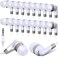 Konohan 100 Pcs Bulk Earbuds with Wire Basic Headphones in Ear for Libraries Laptop No Microphone 35 mm Jack Earbuds Dot Headphones Individually Bagged White