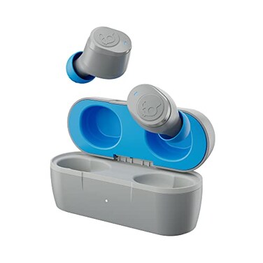 Skullcandy Jib True 2 Wireless Earbuds Bluetooth Headphones Up to 33 Hours Battery with Charging Case Noise Isolating Fit Sweat and Water Resistant Microphone for iPhone Android Light GreyBlue