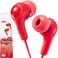 JVC Gumy in Ear Earbud Headphones with Paper Package Powerful Sound Comfortable and Secure Fit Silicone Ear Pieces SML HAFX7RN Red