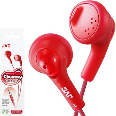 JVC HAF160R Gumy Ear Bud Headphone Red