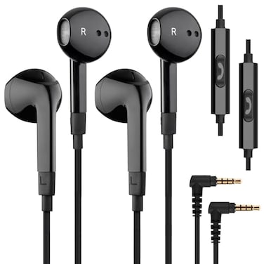 LUDOS FEROX 2 Pack Wired Earbuds inEar Headphones Earphones with Microphone Noise Isolation for 35mm Jack Ear Buds for iPhone Samsung Computer Laptop Kids School Students