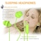 MAXROCK Wired Sleep Earphones Soft Sleep Earbuds Total Silicon Sleeping Headphones with inline Mic for Cellphones Mp3 Tablet pocasts 35mm Green
