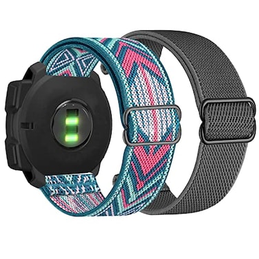 Abanen 22mm Elastic Watch Bands for Garmin Instinct 3 45mm Instinct 2 Solar Soft Stretchy Nylon Ultralight Wristband Strap for Instinct E 45mm Crossover Solar Grey Pink Blue