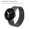Amzpas Metal Band Compatible with Google Pixel Watch Bands for Women Men Stainless Steel Mesh Loop Adjustable Wristband Replacement Strap for Google Pixel Watch 12 3 41mm Band Black