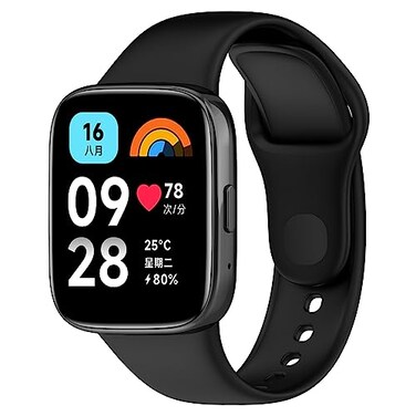 AWADUO Replacement Band Compatible with Redmi Watch 33 lite3 Active Silicone Wrist Watch Strap Bracelet Band Soft And DurableBlack