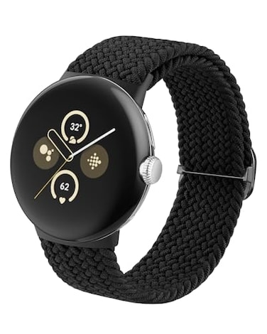 BlackPro Nylon Bands Compatible with Google Pixel Watch 3 Band 41mmPixel Watch 2 Band for Women Men Adjustable Stretchy Braided Straps with Upgraded Connector