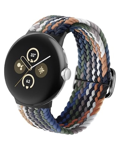 BlackPro Nylon Bands Compatible with Google Pixel Watch 3 Band 41mmPixel Watch 2 Band for Women Men Adjustable Stretchy Braided Straps with Upgraded Connector