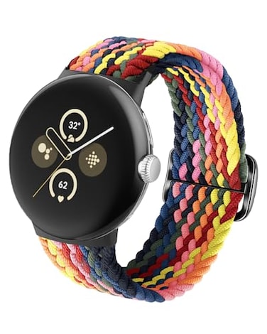 BlackPro Nylon Bands Compatible with Google Pixel Watch 3 Band 41mmPixel Watch 2 Band for Women Men Adjustable Stretchy Braided Straps with Upgraded Connector
