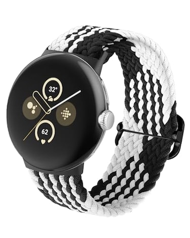 BlackPro Nylon Bands Compatible with Google Pixel Watch 3 Band 41mmPixel Watch 2 Band for Women Men Adjustable Stretchy Braided Straps with Upgraded Connector