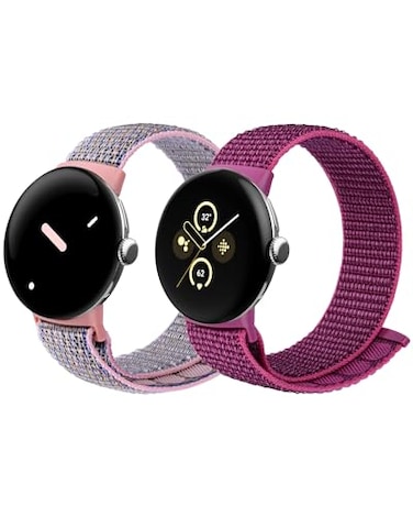 BlackPro BlackPRO Soft Nylon Band Compatible with Google Pixel Watch 2 Pack Adjustable Solo Loop Sport Strap Replacement Wristband for Women Men