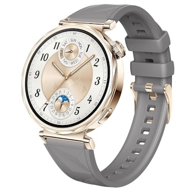 DEALELE Bands Compatible with Huawei Watch GT6 GT5 GT4 41mm GT5 Pro 42mm Garmin Venu 3S Forerunner 265S Fossil Womens Gen 6 18mm Soft Ice Crystal Silicone Replacement Strap Space gray