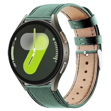 DEALELE Bands Compatible with Samsung Galaxy Watch 7 FE 66 classic 55 Pro 44 Classic 3 41mm Active 2 Huawei GT3 GT2 42mm 20mm Printed Leather Replacement Strap Dark green