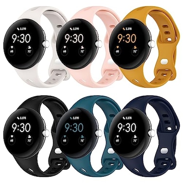 Eiavike Slim Bands Compatible with Google Pixel Watch Band Adjustable Breathable Soft Silicone Sport Replacement Watch Band Straps Wristbands Bracelet for Google Pixel Watch 21
