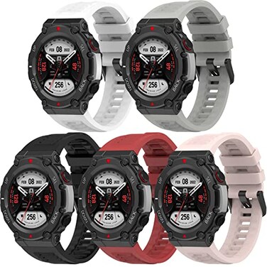 FitTurn Bands Compatible with AMAZFIT TRex 2 SmartWatch Replacement Silicone ManWoman Adjustable Sport Strap Band and Removal Tools for AMAZFIT TRex 2