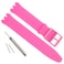 GREENOLIVE GreenOlive Ultrathin Replacement Waterproof Silicone Rubber Watch Strap Watch Band for Swatch Skin Series 16mm Fuscia