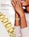 JR.DM JRDM Gold Watch Bands for Women Compatible with Fitbit Versa 4Versa 3Fitbit Sense 2Sense Band Adjustable Metal Strap Cowboy Steel Double Chain Bracelet